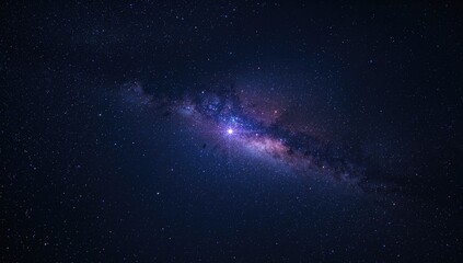 Fototapeta premium A bright flash illuminating the darkness of a star-filled night sky, showcasing the vastness of space