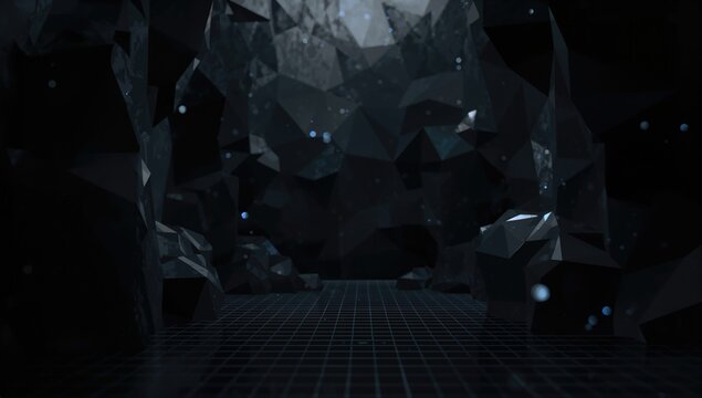Abstract dark polygonal background, representing technology and cyberspace themes