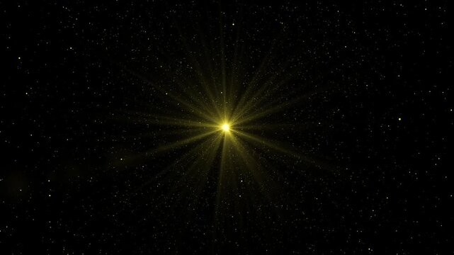 golden light lens flare black screen alpha channel. sun light flare golden dust black screen overlay effect video alpha channel. 4k Golden sunbeam shining brightly, new year and christmas, background