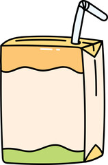 Cartoon Style Orange Juice Box Illustration