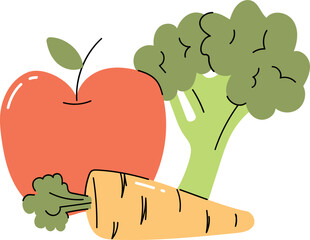 Fruit and vegetable illustration icon