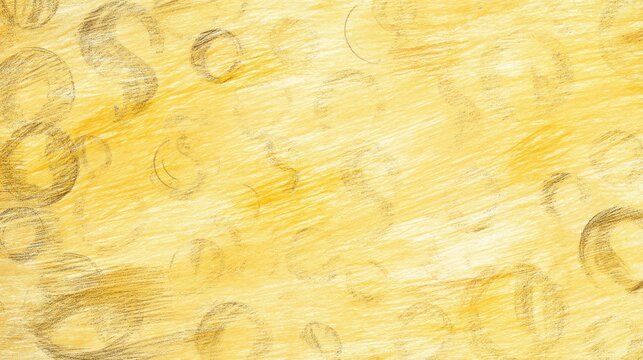 A smudged yellow crayon backdrop with doodled currency, blending innocence and playful wealth themes.