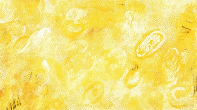 A smudged yellow crayon backdrop with doodled currency, blending innocence and playful wealth themes.