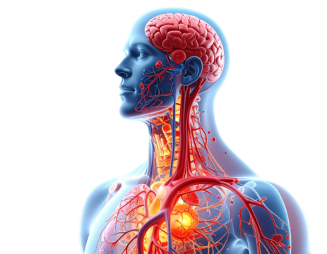 Untitled design - Full Body Cardiovascular System Diagram, Transparent PNG