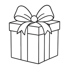 Obraz premium line art of gift box vector