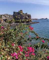 The Castello Normanno ("Norman Castle"), or Castello di Aci ("Castle of Aci") is a castle in Aci Castello, 10kms north of the centre of Catania, Sicily. Built in the 11th century on Byzantine ruins.
