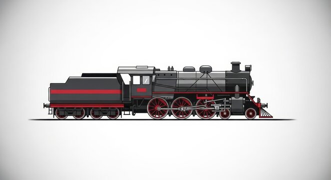 Locomotive steam train illustration isolated on white background
