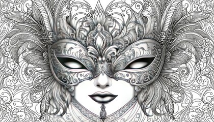 Intricate Venetian Masquerade Mask: Mysterious Elegance and Carnival Fantasy Art