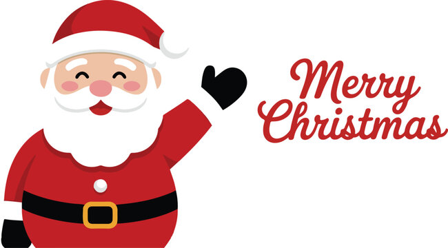 Festive Santa Wishes Merry Christmas