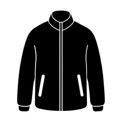 Textured Fabric Men’s Fleece Jacket Icon Isolated on White.