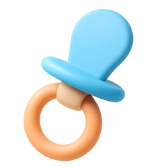 3D Pacifier Icon Isolated on White Background