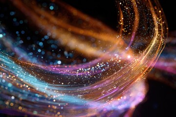 Colorful light trails swirl together, creating mesmerizing visua