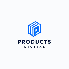 Minimalist collection letters P logo design. modern creative monogram icon design inspiration.