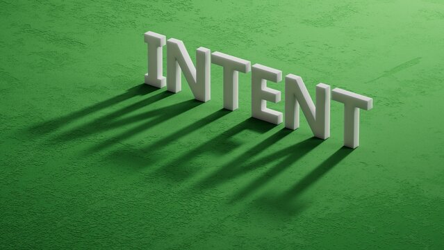 Naklejki shadow of 3d charcaters with INTENT business word.close up of shadow of 3d charcaters,Business Concept.3D rendering.