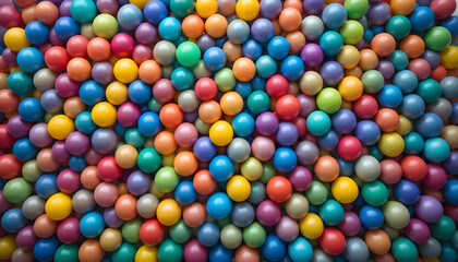 Hundred of Baloons in Rainbow Pastel Color