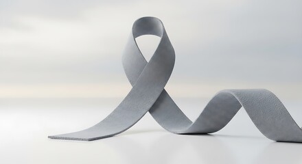 Gray ribbon, symbolizing brain cancer awareness