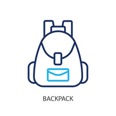 Obraz premium 1 LinBackpack thin line icons. Original vector illustration.