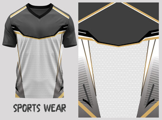 jersey design, jersey texture, sports wear, jersey design for Sublimation print, T-shirt V-neck  Short sleeve. With knit jersey fabric and rib neck texture ( 3d rendered ) 