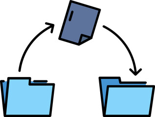 Transfer file online line icon