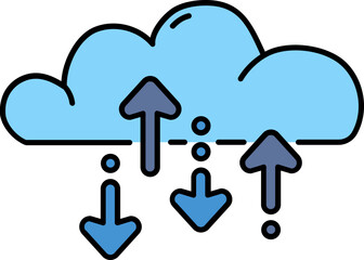 Download and upload to cloud line icon