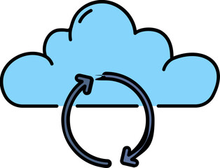 Cloud sync line icon