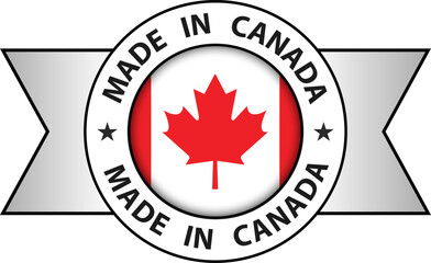 Made in Canada icon isolated, Canada button or badge.