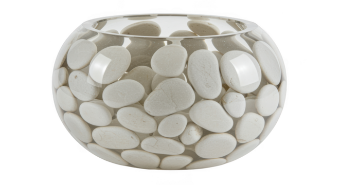 Decorative glass vase with pebble pattern isolated on transparent background