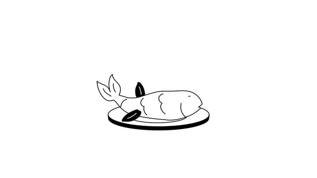 Fresh plate on plate, seafood, dining vector design