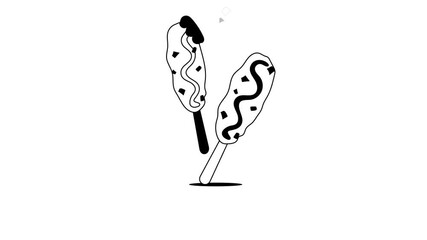 Check out this beautiful animated icon of corn dogs in trendy style