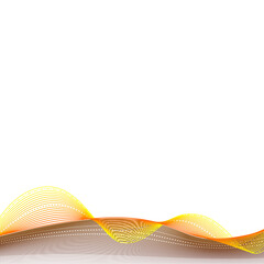 Elegant, flowing abstract design featuring warm, golden yellow and brown sine waves, creating a sophisticated bottom border element on a clean white background