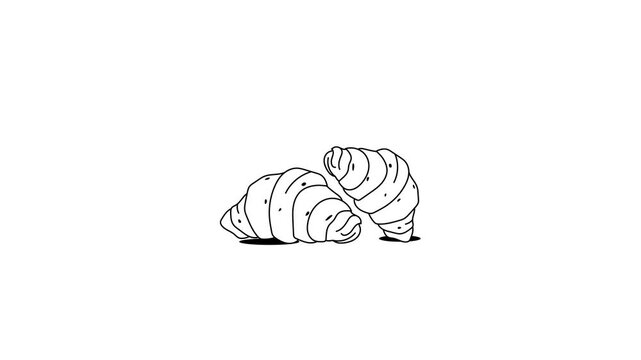 French cuisine, croissant vector design, breakfast, bakery animated icon