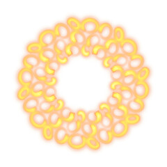 line effect of golden circle on a transparent background. Golden circle light png.
