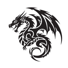 Obraz premium Dragon illustration with modern gradient color, dragon logo vector icon