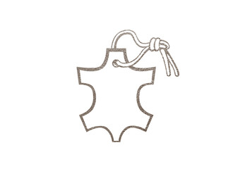 tag for leather made with a leather outline