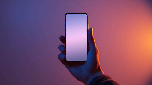 Person’s hand showing smartphone with clear screen