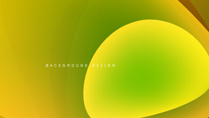 Abstract gradients blend yellow, green hues. Smooth shapes overlap black space creating dynamic visual effect. Modern design element.