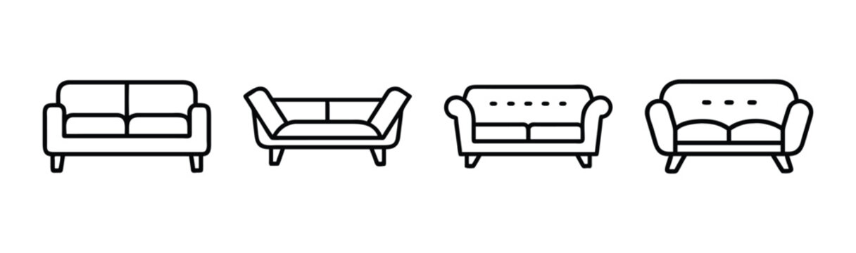 Modern outdoor sofa illustration vector scalable icon for furniture and design projects