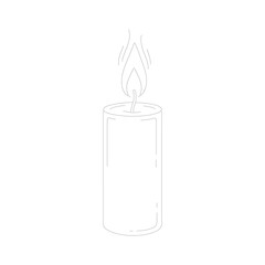Simple Hand-Drawn Candle with Gentle Flame