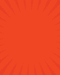 A vibrant orange comic-style background featuring dynamic halftone rays bursting from the center, perfect for pop art designs, manga effects, retro posters, and energetic promotional layouts.