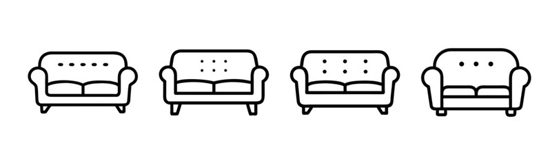 Vector sofa illustration simple and modern furniture design scalable graphic asset