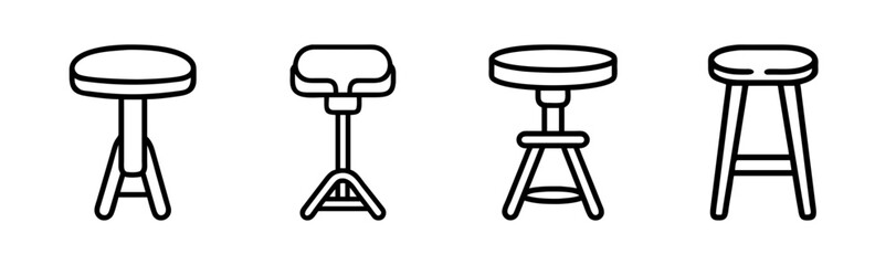 Simple stool vector illustration scalable icon for furniture design and decor projects