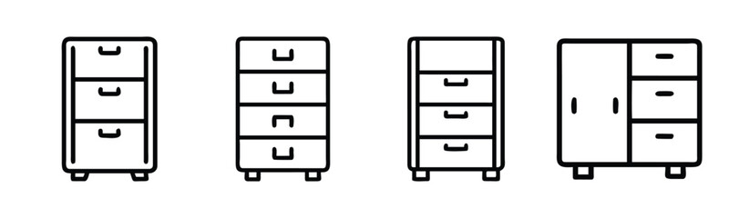 Clean storage cabinet vector illustration scalable icon for organization and furniture design