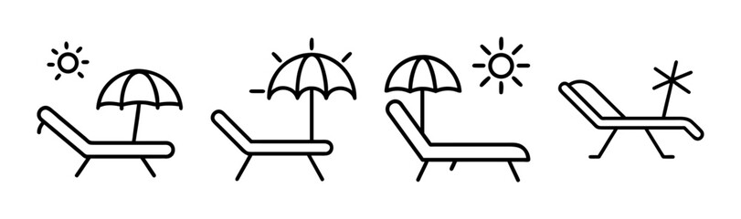Stylized vector illustration of a sun lounger for relaxation and leisure activities