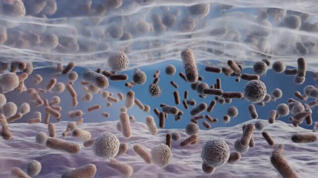 Microbiology Background 3D Visualization for Scientific Stock Images