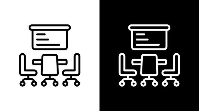 Meeting Room  White Icon Set Design