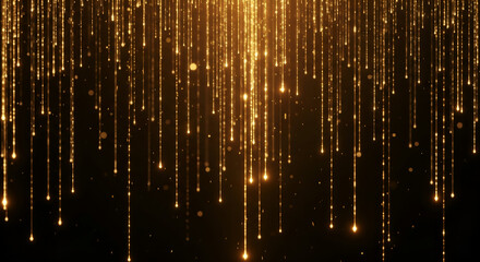 Gold Light Streaks, Abstract Festive Background