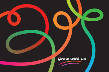 Fluid colorful lines form an abstract, growth-oriented design.