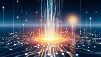 Dynamic digital network illustrating high-speed data flow and information exchange, embodying advanced technology, artificial intelligence, and the interconnected future of global communication - Powered by Adobe