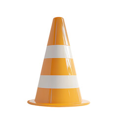 Bright Orange and White Striped Traffic isolated on transparent background
