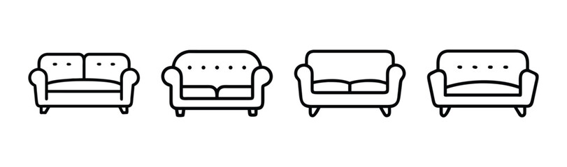 Modern loveseat vector illustration scalable graphic design for furniture websites